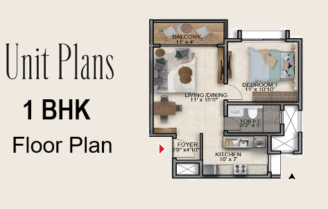 Birla Ojasvi 1 BHK Floor Plan
